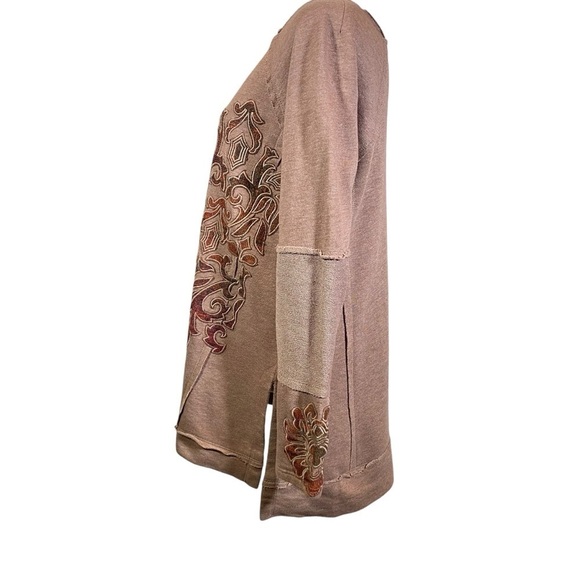 Soft Surroundings Women S Embroidered Pullover V Neck velvet applique Sweater - Picture 6 of 11